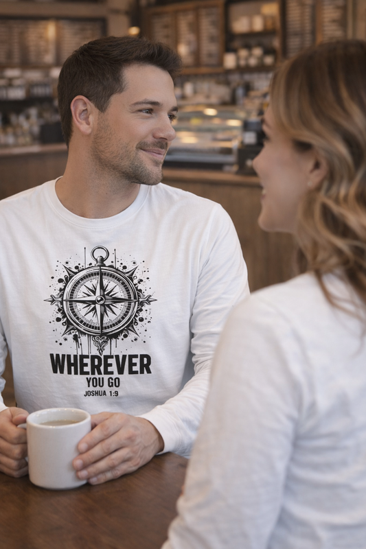 Wherever You Go | Joshua 1:9 Christian Long Sleeve Tee