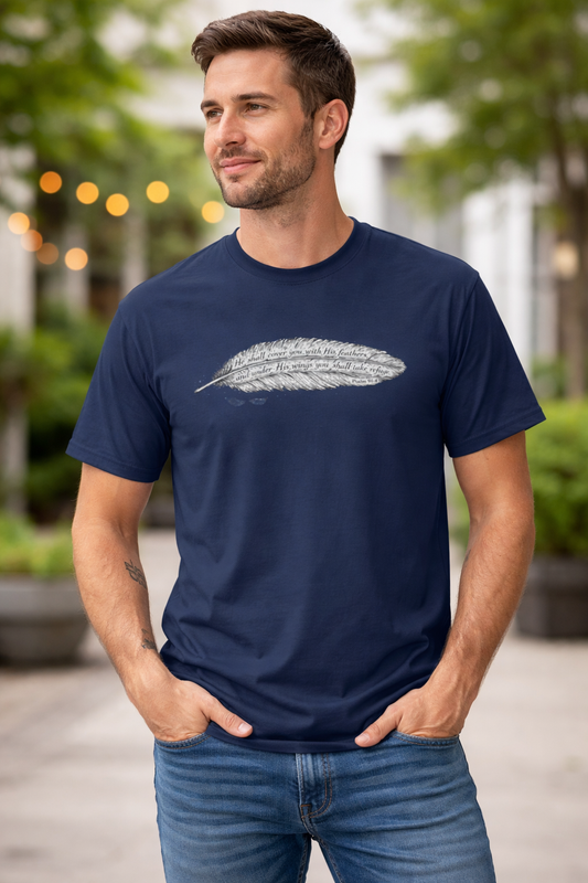 Feather Scripture Shirt | Psalm 91:4 T Shirt