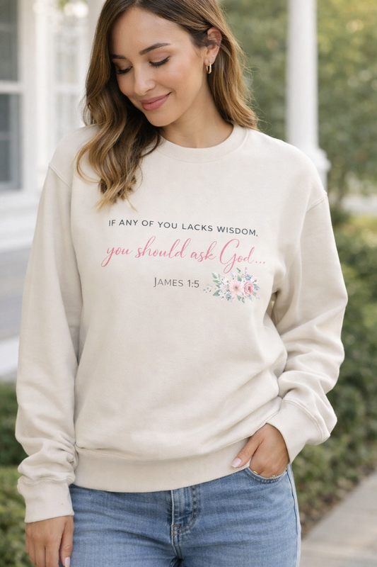 Wisdom - James 1:5 | Women's Premium Crewneck