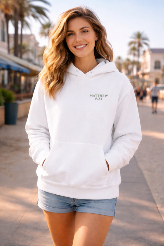 Do Not Worry About Tomorrow Premium Hoodie | Matthew 6:34 Hoodie