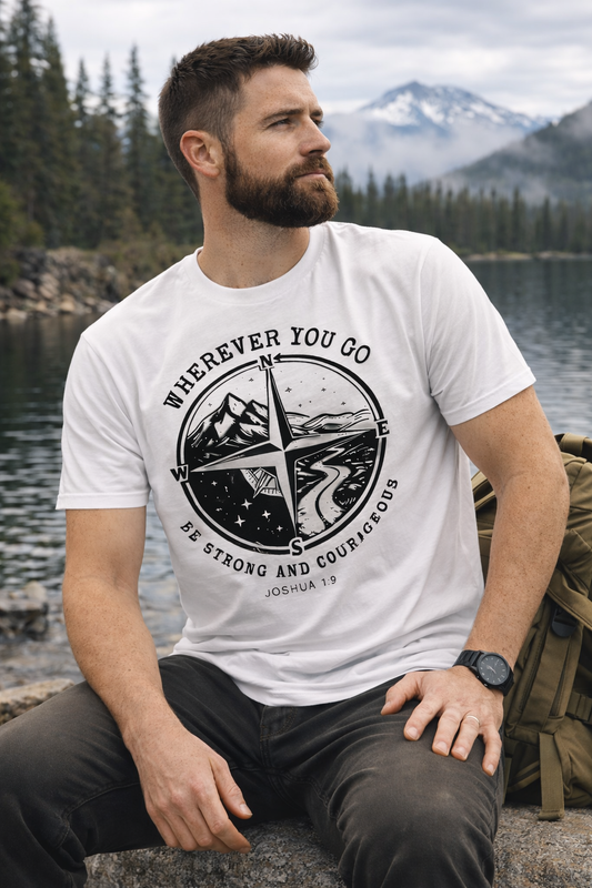 Wherever You Go | Joshua 1:9  Premium Christian T Shirt