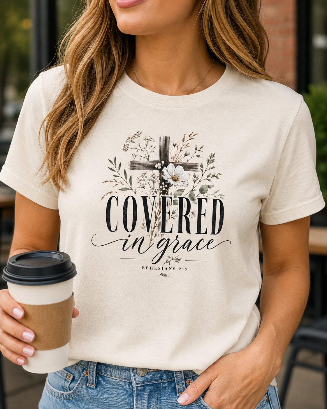 Covered in Grace Women's V Neck
