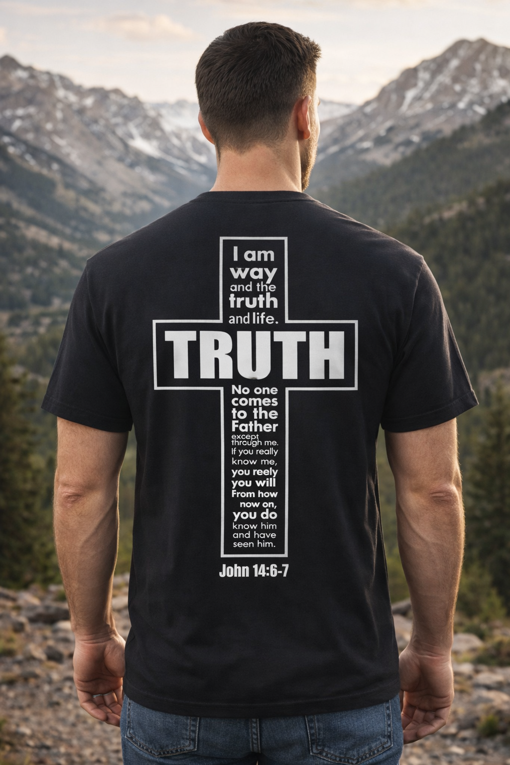 TRUTH Cross Shirt | John 14 6-7 Christian T-shirt