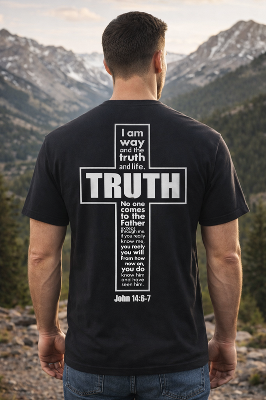 TRUTH Cross Shirt | John 14 6-7 Christian T-shirt